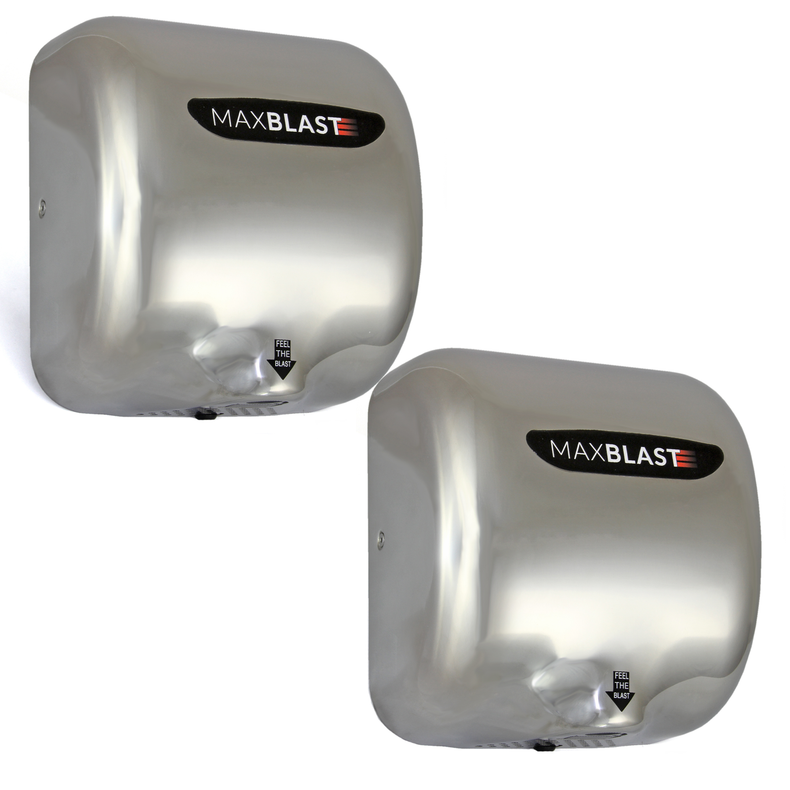 Commercial Electric Hand Dryers MAXBLAST, 2 Pack, Powerful Fast Drying, Wall Mounted Warm Air, Bathroom Toilet, Heavy Duty