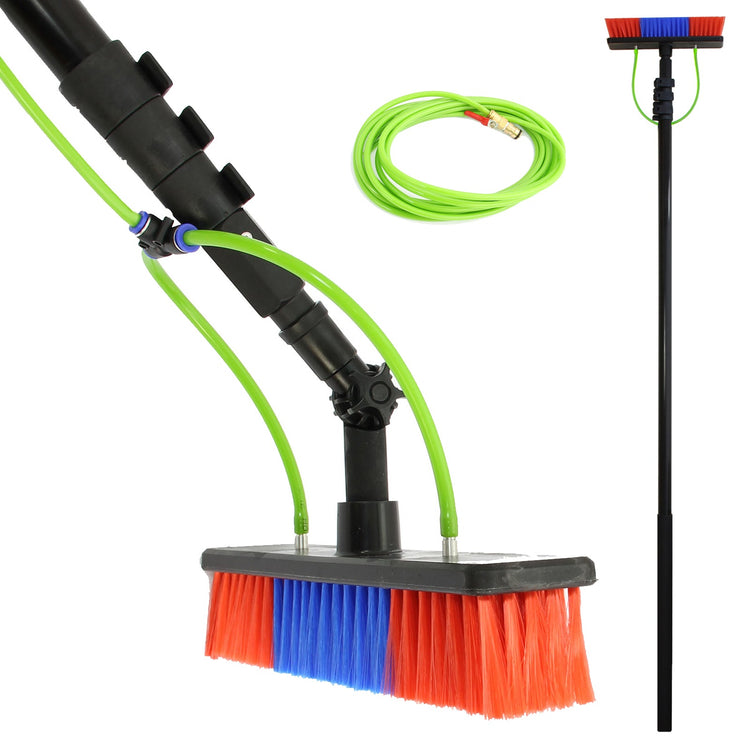 20ft Telescopic Cleaning Pole, Water Fed Window Brush, Extendable Conservatory Roof Cleaner