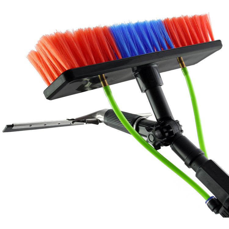 30ft Telescopic Window Cleaning Pole, Water Fed Extendable Brush & Backpack Washer