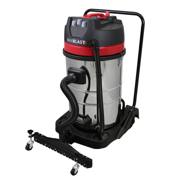 Industrial Wet & Dry Vacuum Cleaner, 80L, Commercial ABS Plastic Track Nozzle Attachment, Black