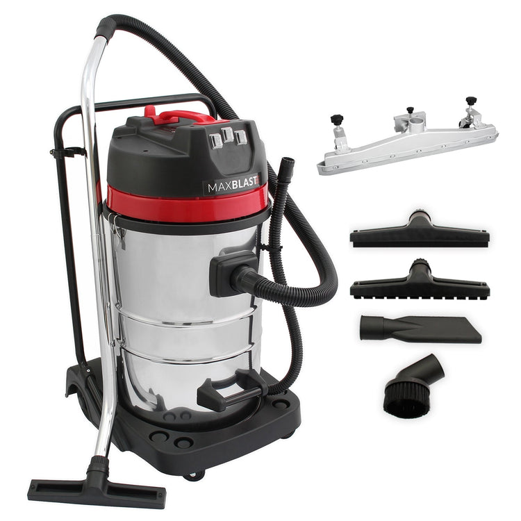 Industrial Vacuum Cleaner 80L Wet Dry Commercial Use, Floor Track Nozzle