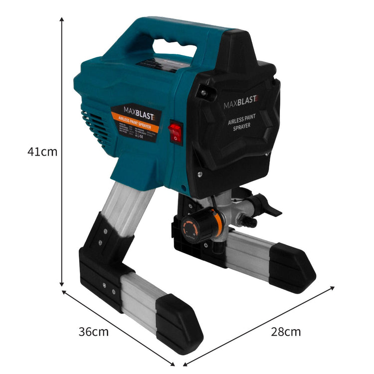 Commercial Electric Airless Paint Sprayer 650W, 240V, High Pressure, DIY Wall Spray Gun Kit, 2900PSI, 1.4L/Min, with 7.5m Hose & Extra 30cm Pole