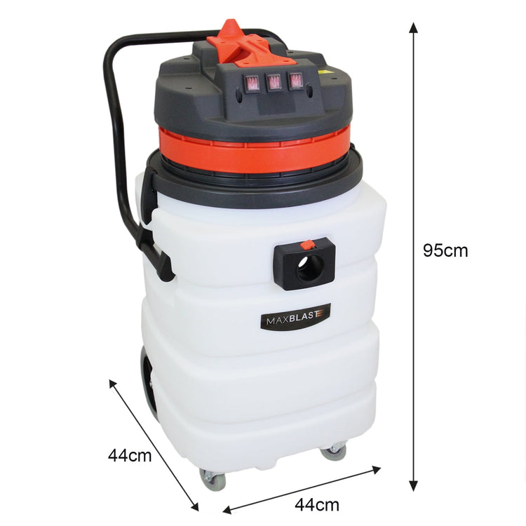 3000W Industrial Wet Dry Vacuum Cleaner with 90L Capacity & Stainless Steel Attachments