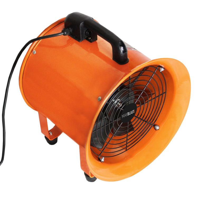 Industrial 250mm Portable Dust Extractor Ventilation Fan, 6m PVC Duct Hose, Workshop Fume Air Blower Ventilator