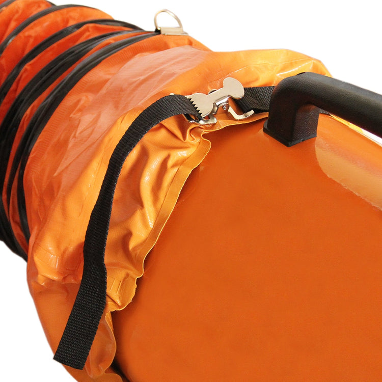 Industrial 250mm Portable Dust Extractor Ventilation Fan, 6m PVC Duct Hose, Workshop Fume Air Blower Ventilator