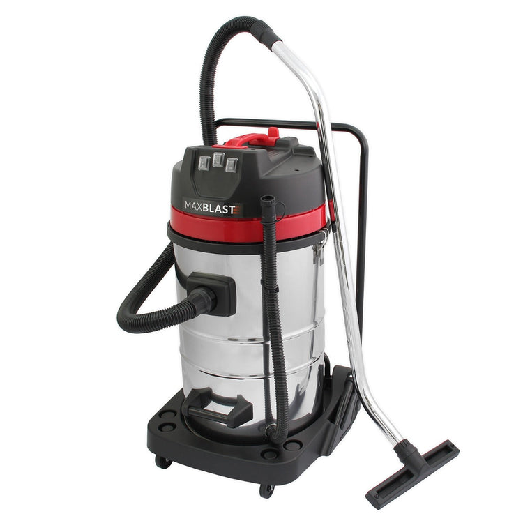 3000W Industrial Wet Dry Vacuum Cleaner, 80L, Stainless Steel with Attachments