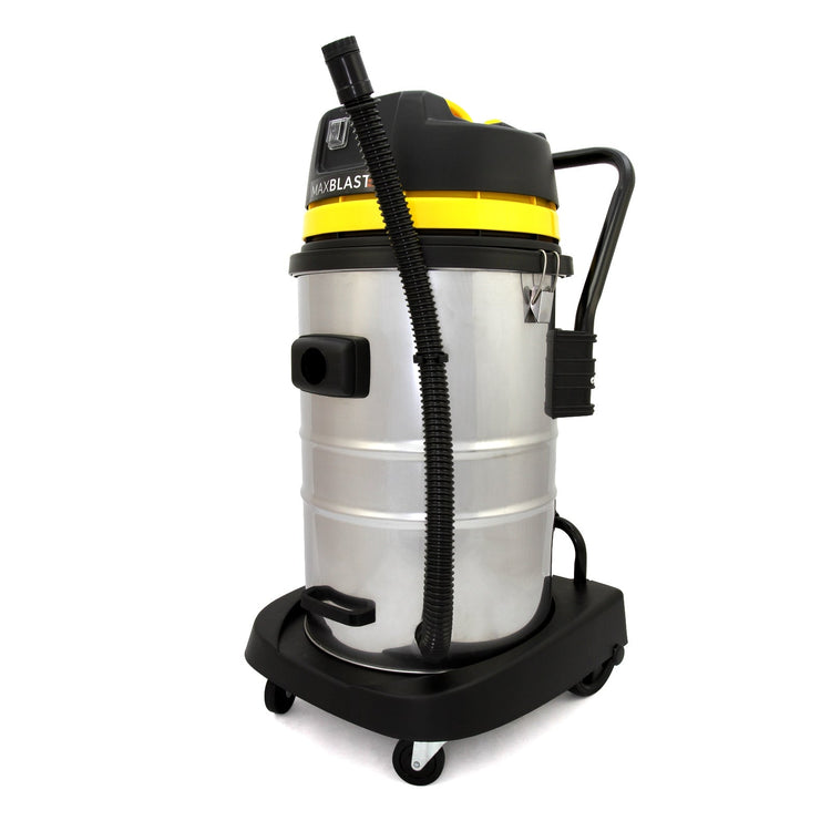 Industrial 1400W Wet & Dry Vacuum Cleaner, 60L, Stainless Steel with Attachments