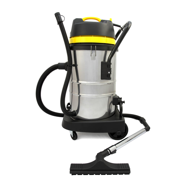 Industrial 1400W Wet & Dry Vacuum Cleaner, 60L, Stainless Steel with Attachments
