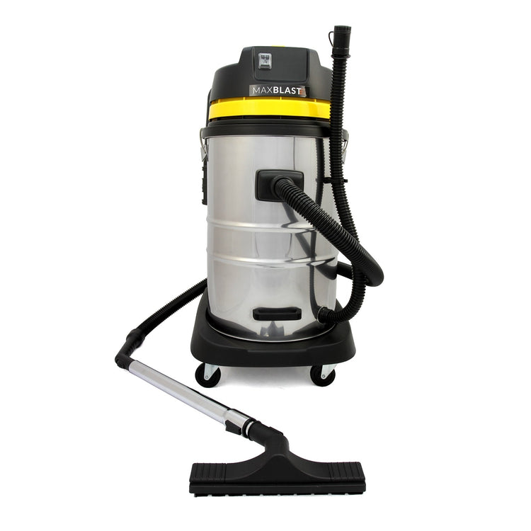 1400W Industrial Wet & Dry Vacuum Cleaner, 50 Litre Stainless Steel with Attachments