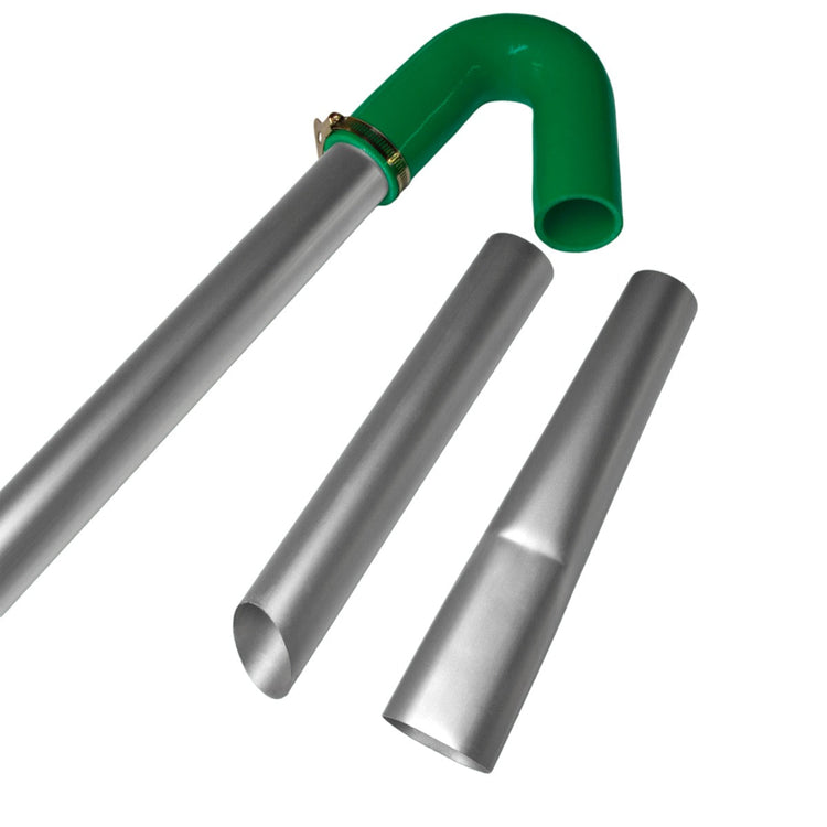 24ft Gutter Vacuum Pole Kit, Drain Pipe Sucker Cleaning System, Aluminium 51mm Diameter, Extendable 1.2m-7.2m, Hoover with Silicone Hose & U Bend Adaptor