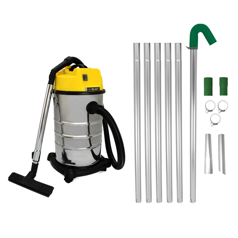 Gutter Vacuum Poles & 30L Wet & Dry Vacuum