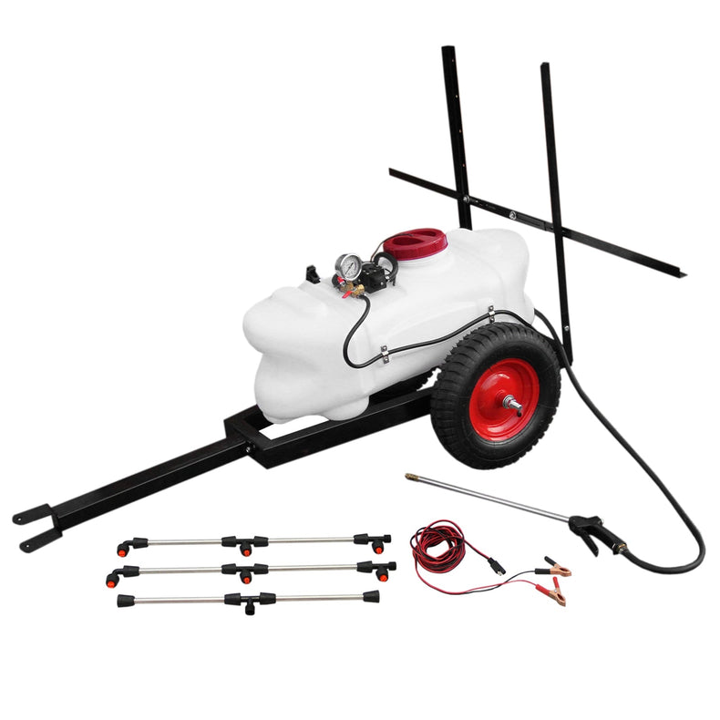 12V Electric ATV Sprayer Trailer 60L, Quad Boom for Weed, Crop Farming, Garden, Agricultural Hand Lance Tank