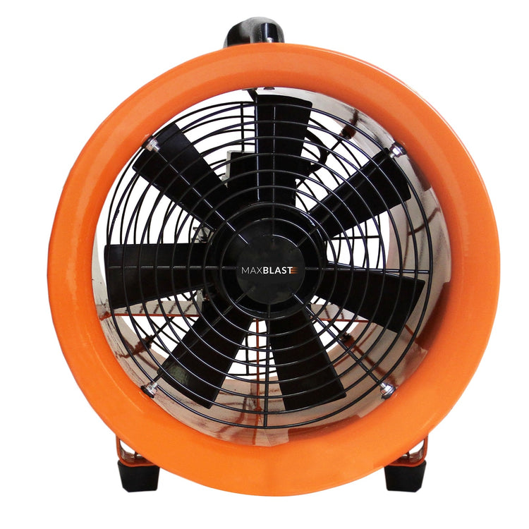 Industrial PVC Ducting Ventilator, 250mm Portable Dust Extractor Fan, 12m Duct Hose Workshop Fume Air Blower