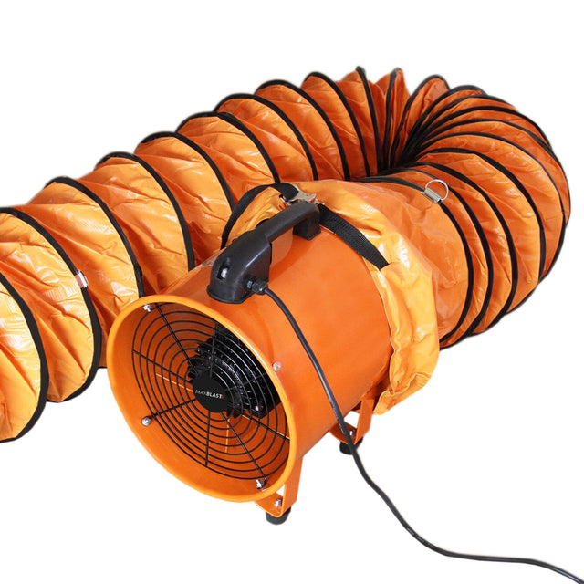300mm Dust Extractor Ventilation Fan 110V, Portable Industrial Air Blower with 12m PVC Duct Hose for Workshop Fumes